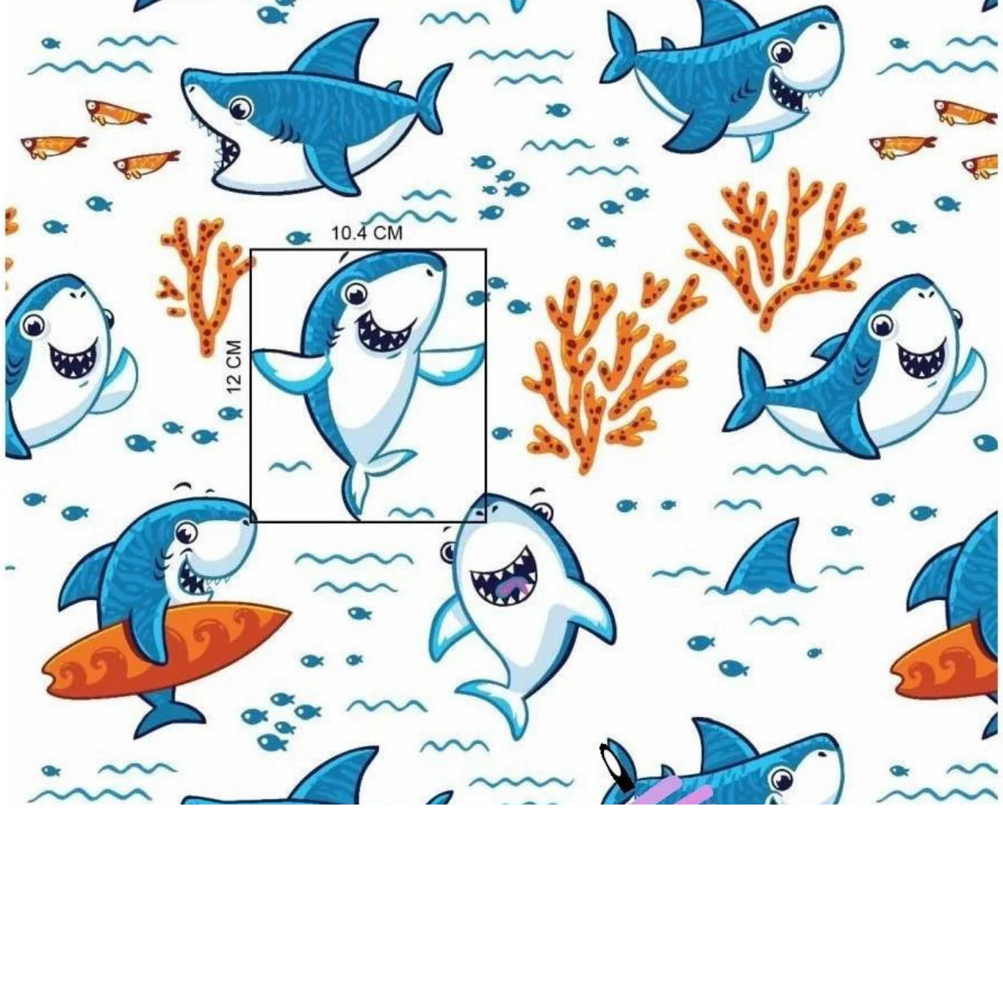 Tissu Coton Motif Requins