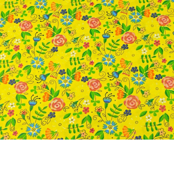 Tissu Coton Motif Fleurs