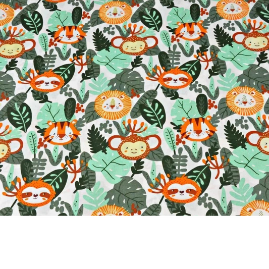 Tissu Coton Motif Jungle