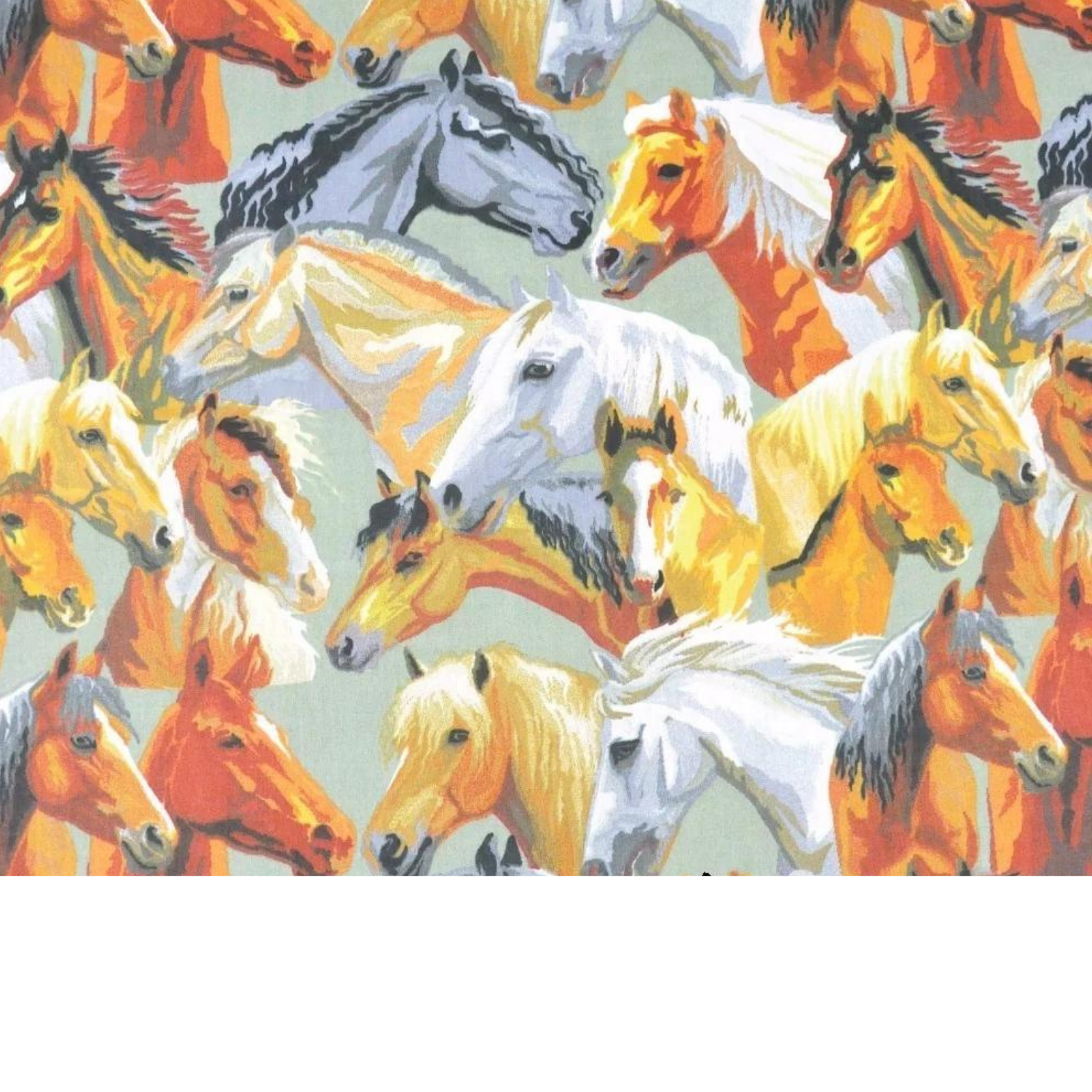 Tissu Coton Motif Cheval