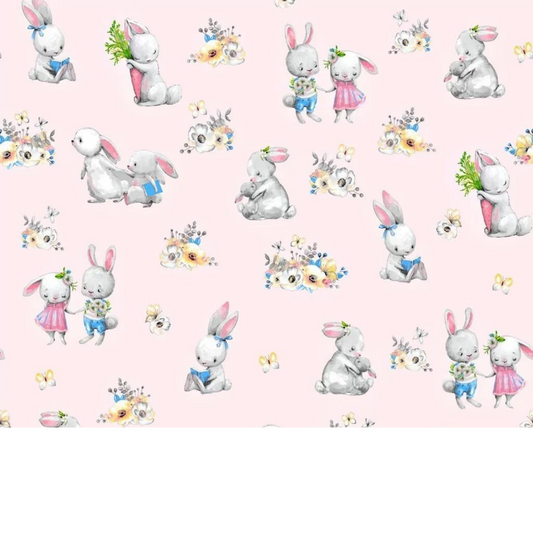 Tissu Coton Motif Lapins