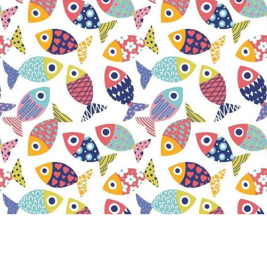 Tissu Coton Motif Poissons