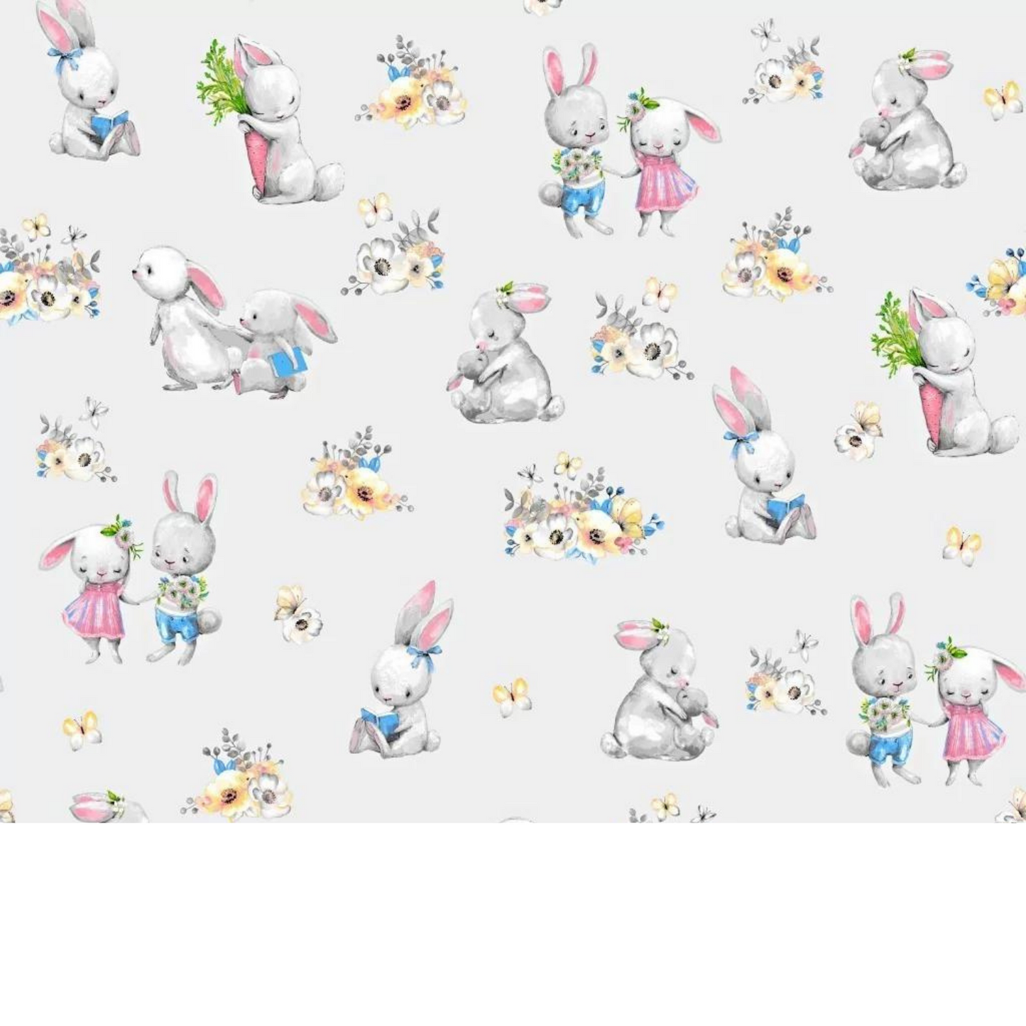 Tissu Coton Motif Lapins