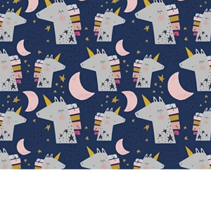 Tissu Coton Motif Licornes