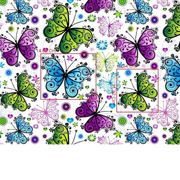 Tissu Coton Motif Papillons
