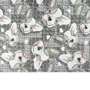 Tissu Coton Motif Bouledogue