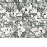 Tissu Coton Motif Bouledogue