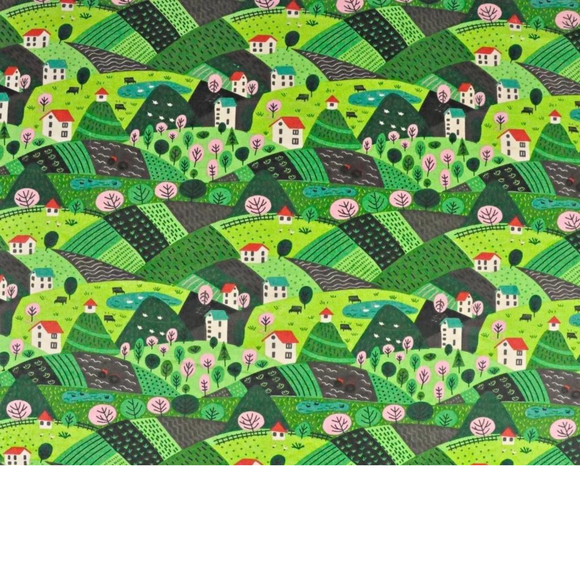 Tissu Coton Motif Paysage