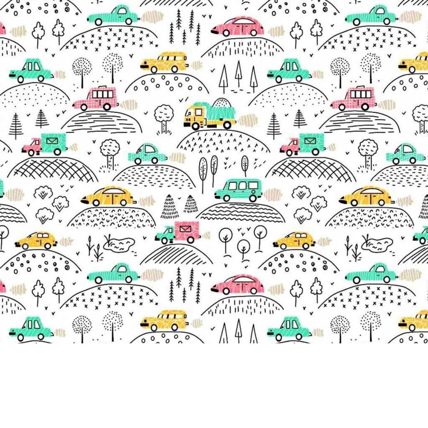 Tissu Coton Motif Voitures