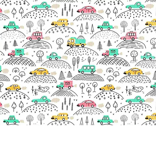 Tissu Coton Motif Voitures