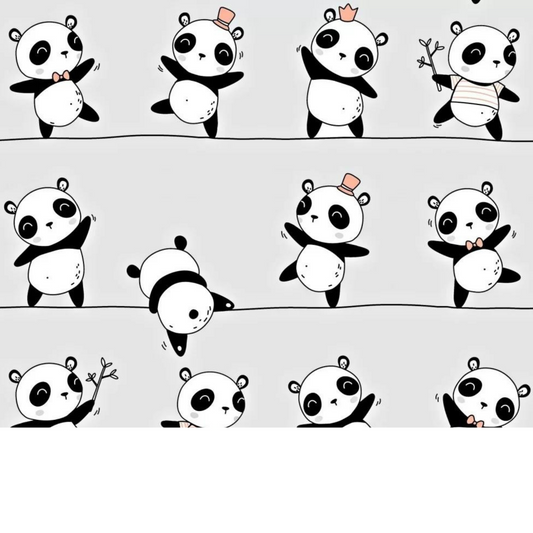 Tissu Coton Motif Pandas