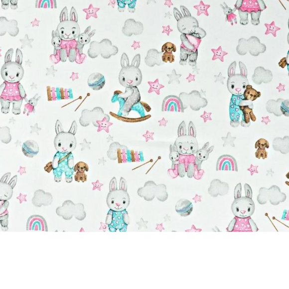 Tissu Coton Motif Lapins