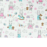 Tissu Coton Motif Lapins