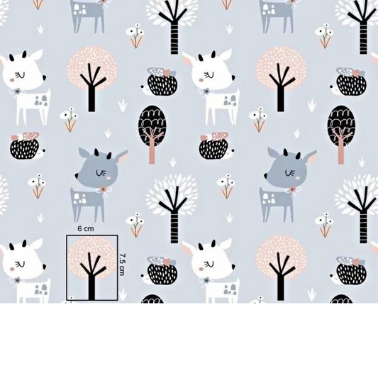 Tissu Coton Motif Biches