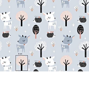 Tissu Coton Motif Biches