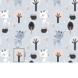 Tissu Coton Motif Biches