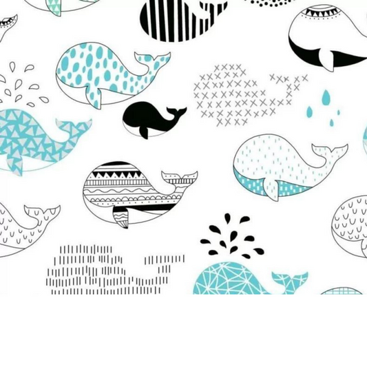 Tissu Coton Motif Baleines