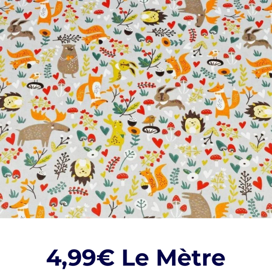 Tissu Coton Motif Animaux