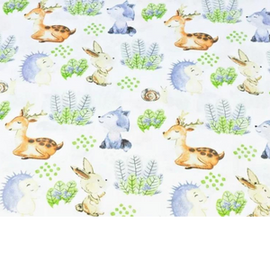 Tissu Coton Motif Animaux Dans La Forêt