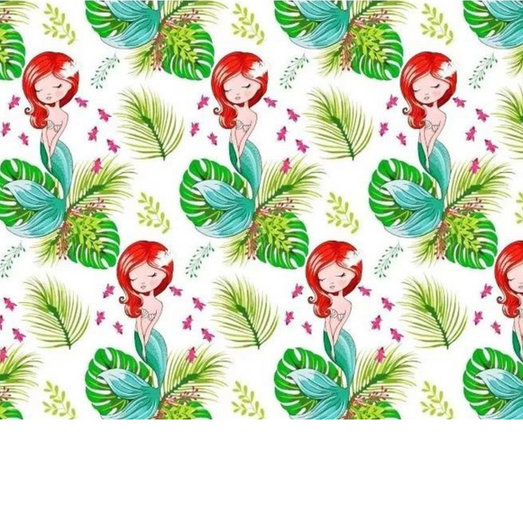 Tissu Coton Motif Sirènes