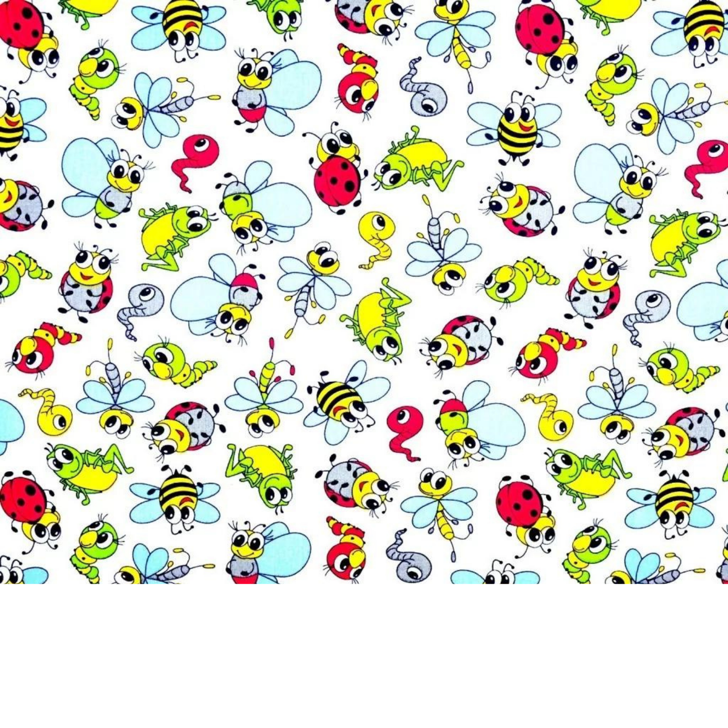 Tissu Coton Motif Insectes