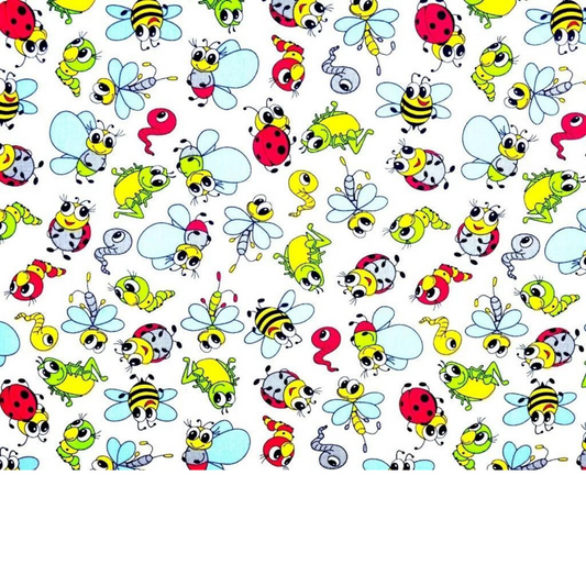 Tissu Coton Motif Insectes