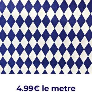 Tissu Coton Imprimé Bleu Et Blanc