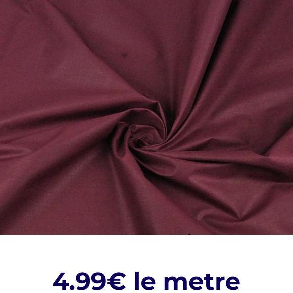 Tissu Coton Uni Bordeaux