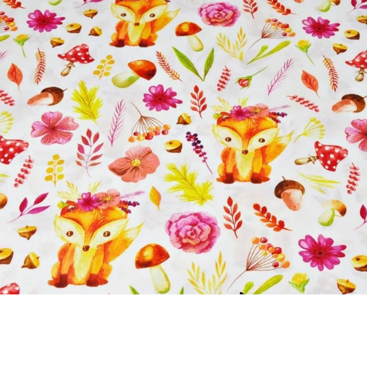 Tissu Coton Motif Renards