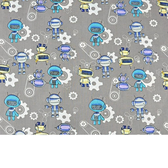 Tissu Coton Motif Robots