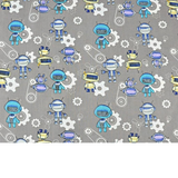 Tissu Coton Motif Robots