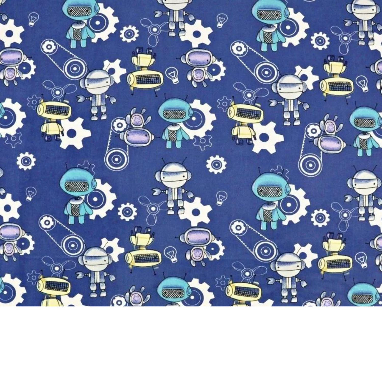 Tissu Coton Motif Robots