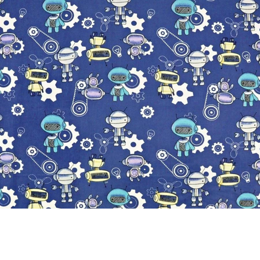 Tissu Coton Motif Robots