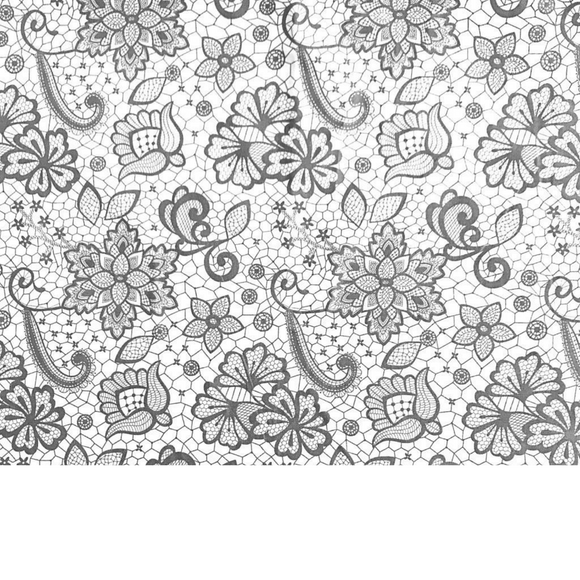 Tissu Coton Motif Fleurs Effet Dentelle