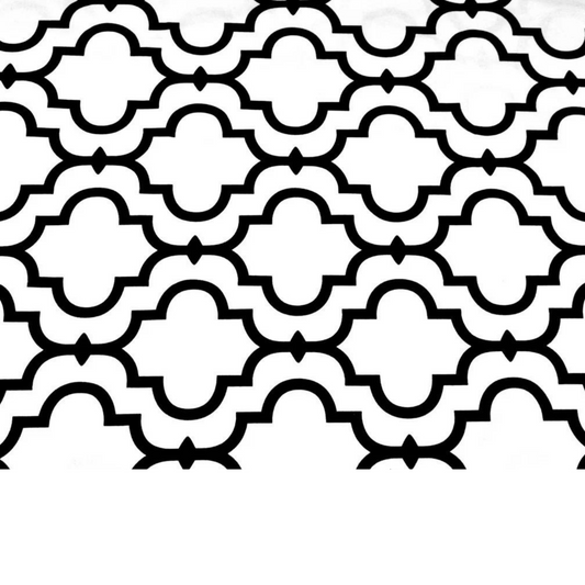 Tissu Coton Imprimé Noir Et Blanc