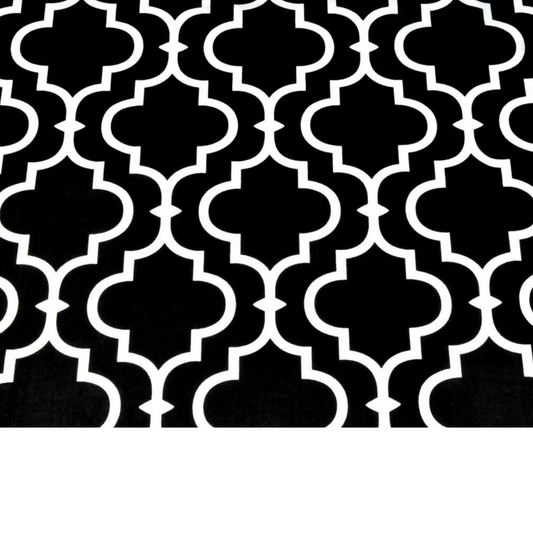 Tissu Coton Imprimé Blanc Et Noir