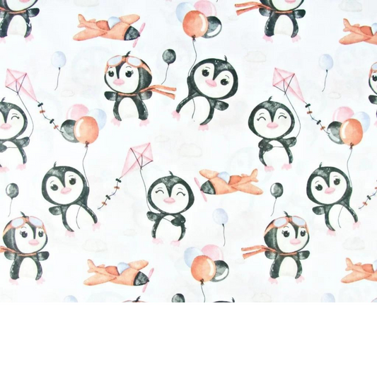 Tissu Coton Motif Pingouins