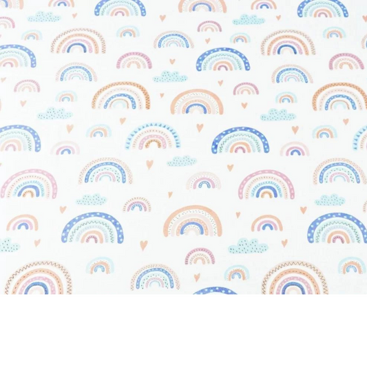 Tissu Coton Motif Arc-En-Ciel