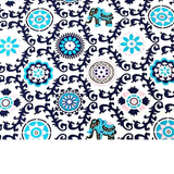 Tissu Coton Motif Fleurs Et Elephants