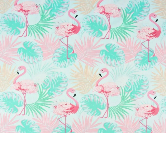 Tissu Coton Motif Flamant Rose