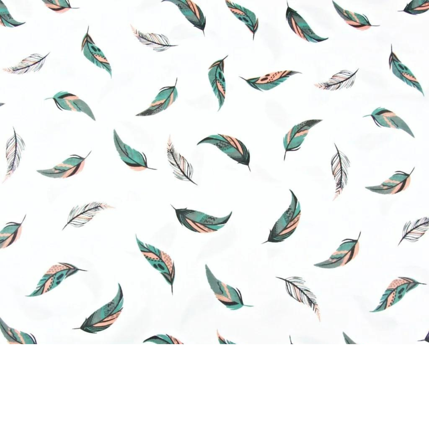 Tissu Coton Motif Plumes