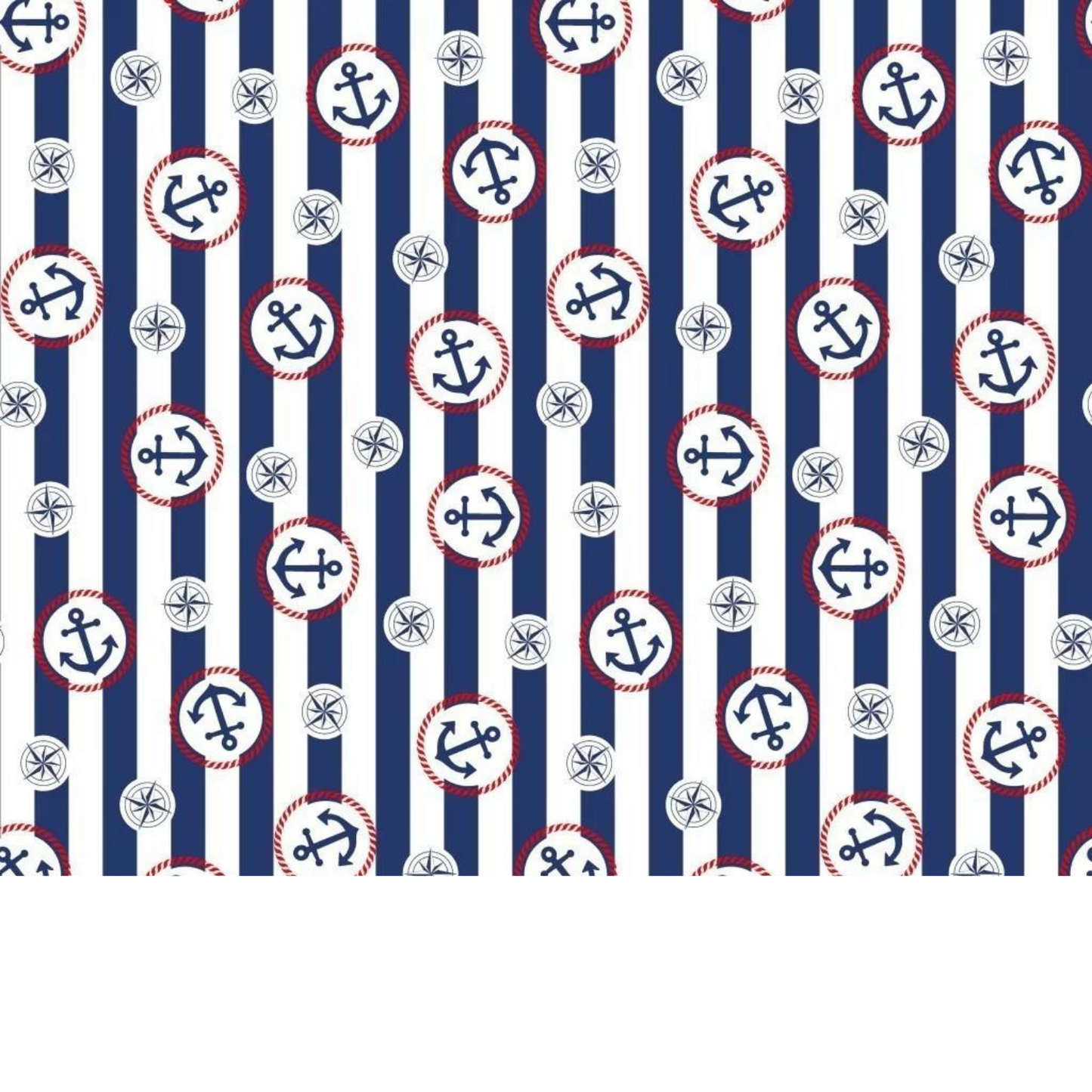 Tissu Coton Motif Ancre Bateau