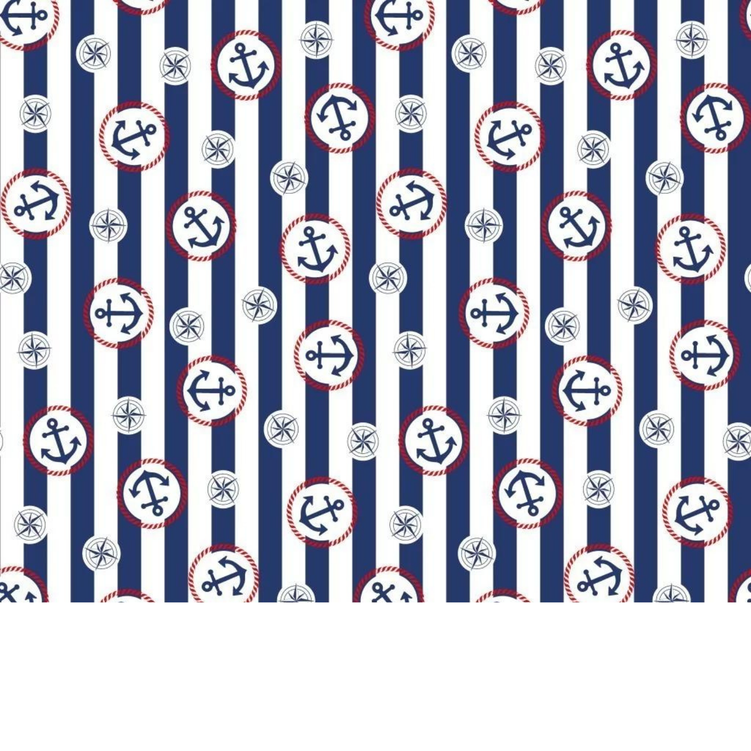 Tissu Coton Motif Ancre Bateau