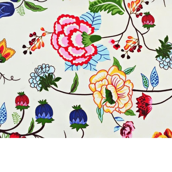 Tissu Coton Motif Fleurs