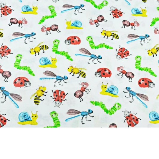 Tissu Coton Motif Insectes